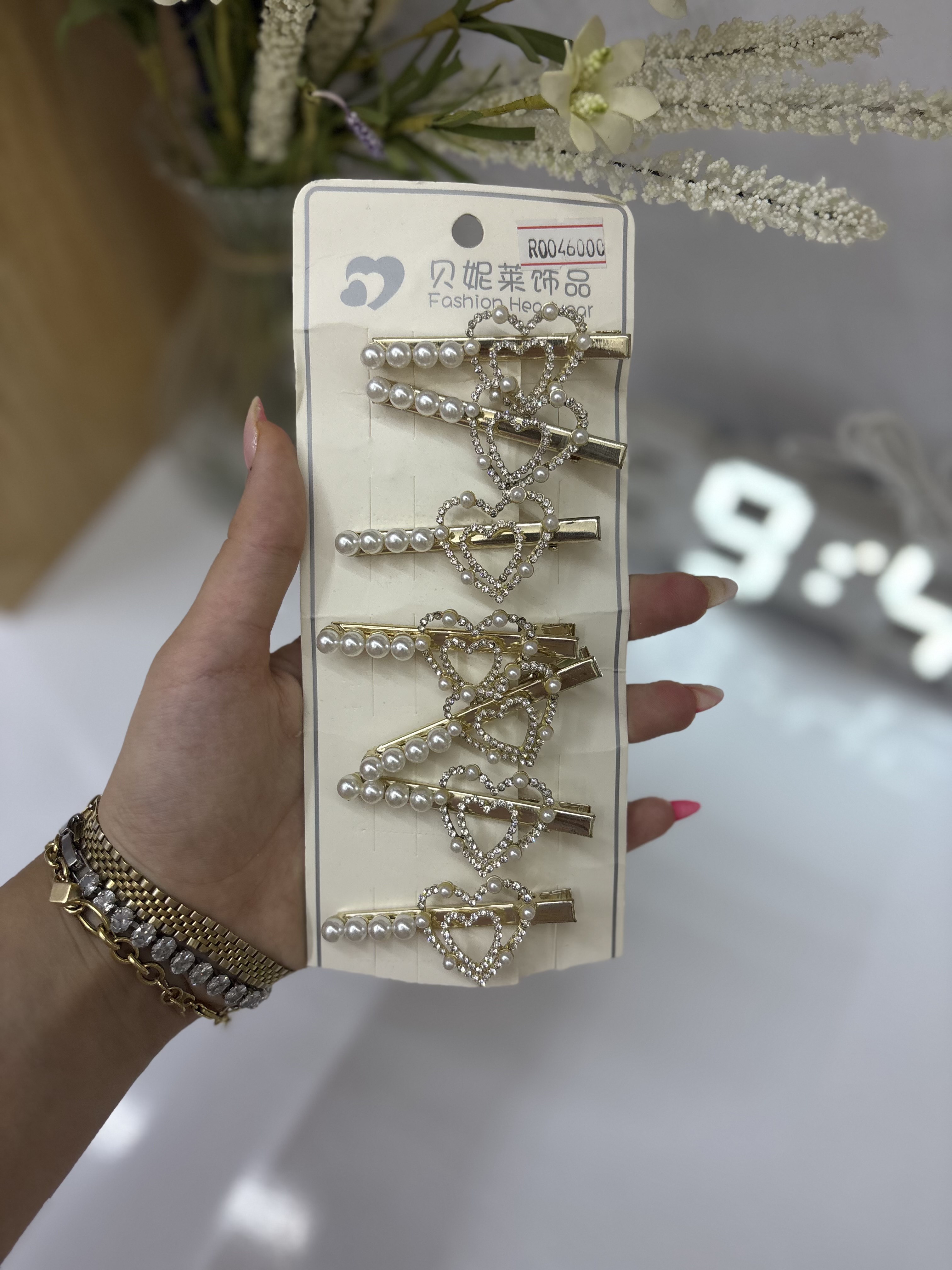 گیره قلب طلایی دونه ای